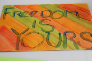 Artwork created by Crittenton youth at the 2013 Anti-Human Trafficking Awareness event at our Residential Treatment Services Center.